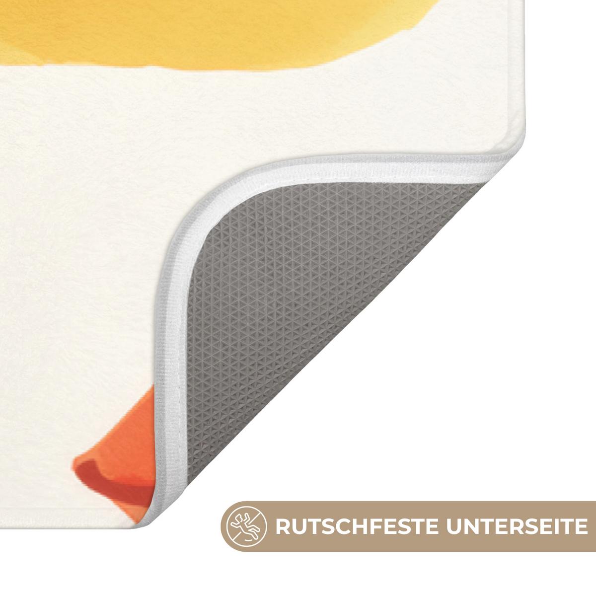 BADEMATTE Lippen - Bunt - Glänzend 120x60 cm - Rosa, Textil (120/60cm) - OnlyWow