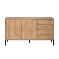BUFFET mit 2 Türen und 4 Schubladen L140 cm 140/40/80 cm - Eschefarben, Holzwerkstoff (40/80/48.5cm) - Calicosy