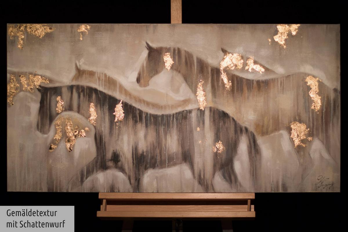 ACRYLBILD HANDGEMALT 120/60 cm - Beige/Braun, Holz/Textil (120/60cm) - KUNSTLOFT