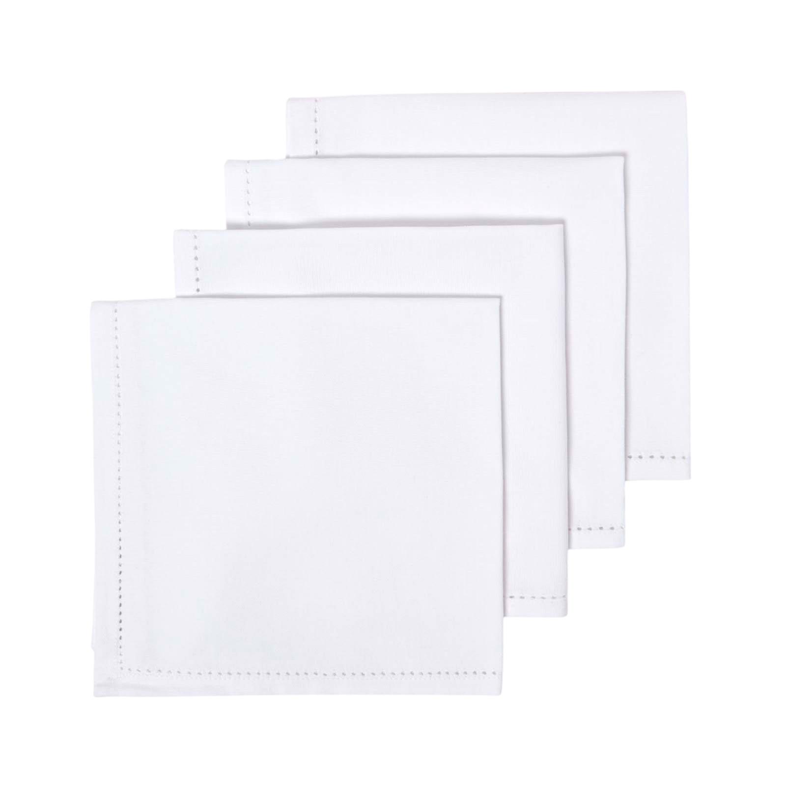 STOFFSERVIETTEN 4er-Set weiß 45/45 cm, 100% Baumwolle - Weiß, Textil (45/45cm) - Homescapes