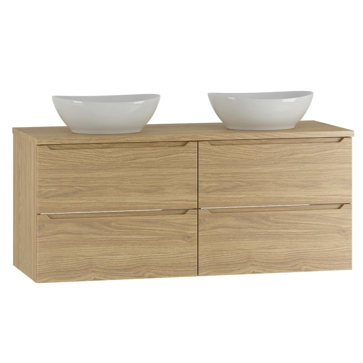 DOPPELWASCHTISCH 120.6cm Viggo Holz - Braun, Holzwerkstoff (120.6/52.2/46.5cm) - Petits-meubles