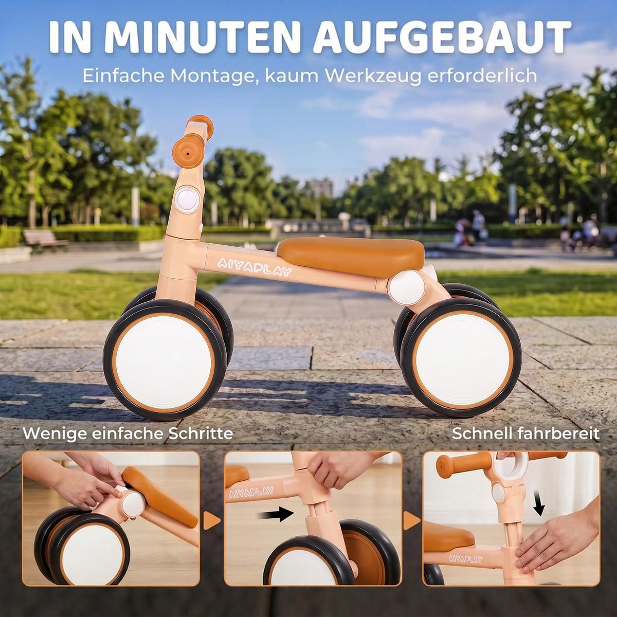 KINDERLAUFRAD Aluminiumlegierung EVA Rosa - Rosa, Metall (57/28.5/40cm) - AIYAPLAY