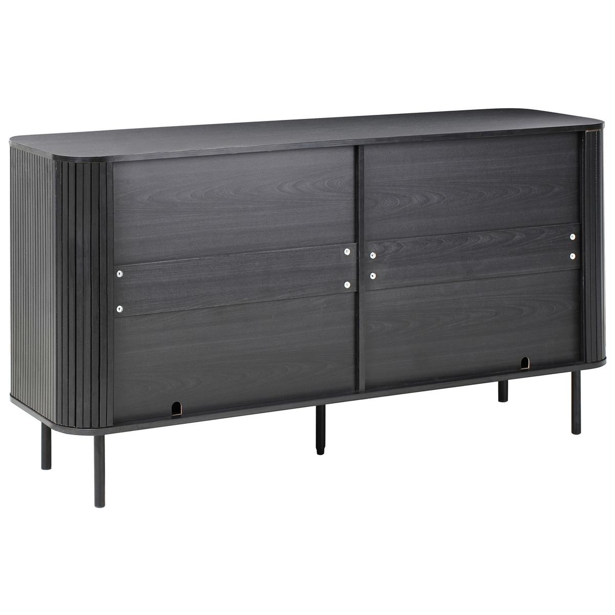 KOMMODE mit 6 Schubladen Schwarz Bradley - Schwarz, Holzwerkstoff (153/81/47cm) - Beliani
