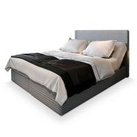 BOXBETT MILARA 200x200 cm mit Matratze und Topper, H2+H3 - Hellgrau - Hellgrau, Holz (200/200cm) - MASSENO