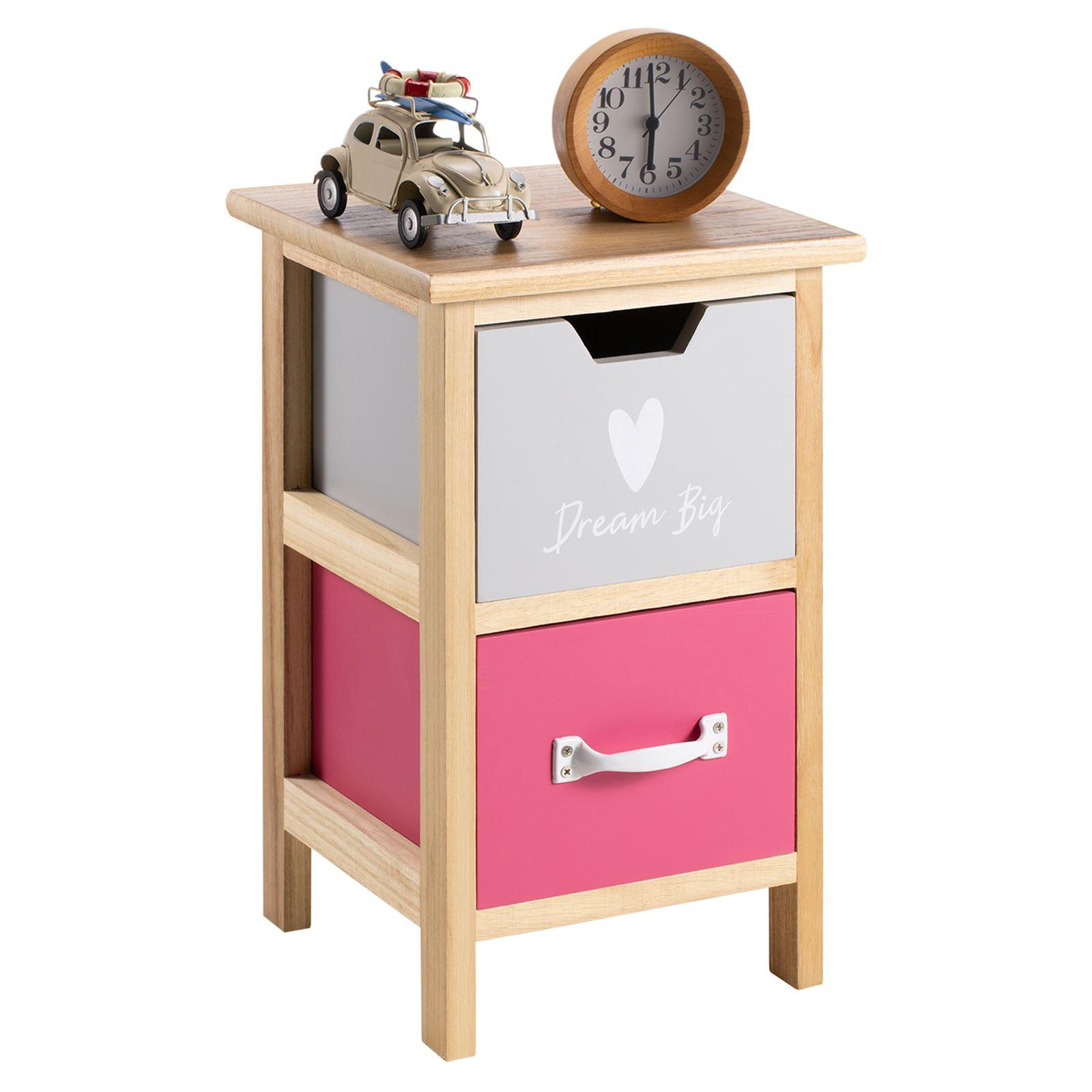 KOMMODE ESTA natur, grau/rosa - Naturfarben/Rosa, Holzwerkstoff (25/42/25cm) - CARO-Möbel