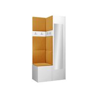 GARDEROBEN-SET Orion XXV - Weiß/Orange, Holzwerkstoff/Kunststoff (82/186/46cm) - MIRJAN24