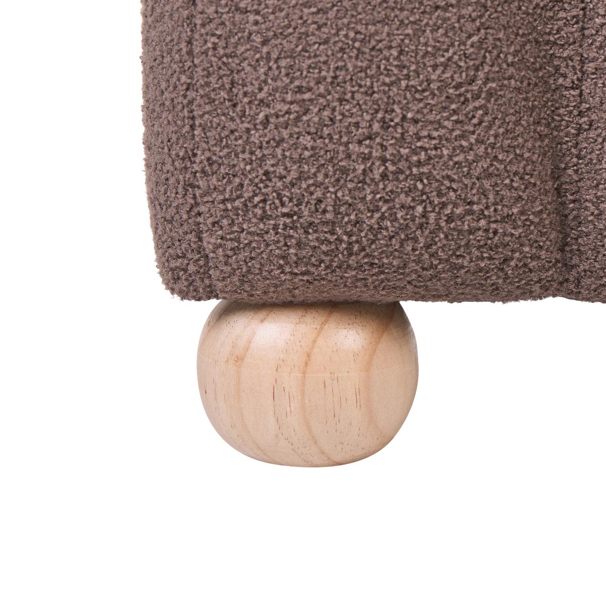 POLSTERBANK Bouclé Braun Idyllwild - Braun, Textil (111/45/39cm) - Beliani