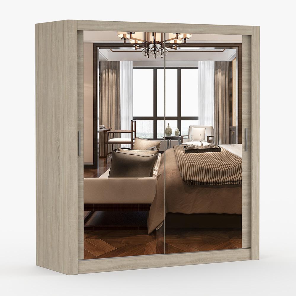 KLEIDERSCHRANK Milan 180 cm, 180/215/64, 2-türig, Sonoma-Eiche - Sonoma Eiche, Holzwerkstoff (180/215/64cm) - imoebel24
