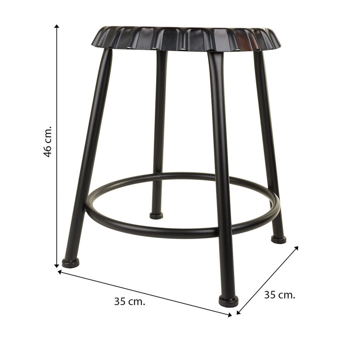 HOCKER aus Metall, schwarz, 35x46cm - Schwarz, Metall (35/46/35cm) - Wanderlust