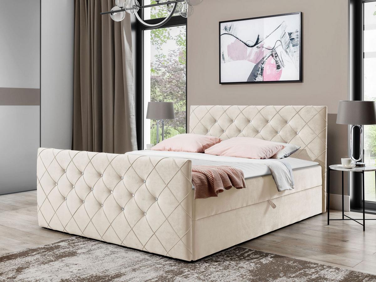 BOXBETT Malaga - H3 - Beige, Holz (160/200cm) - MIRJAN24