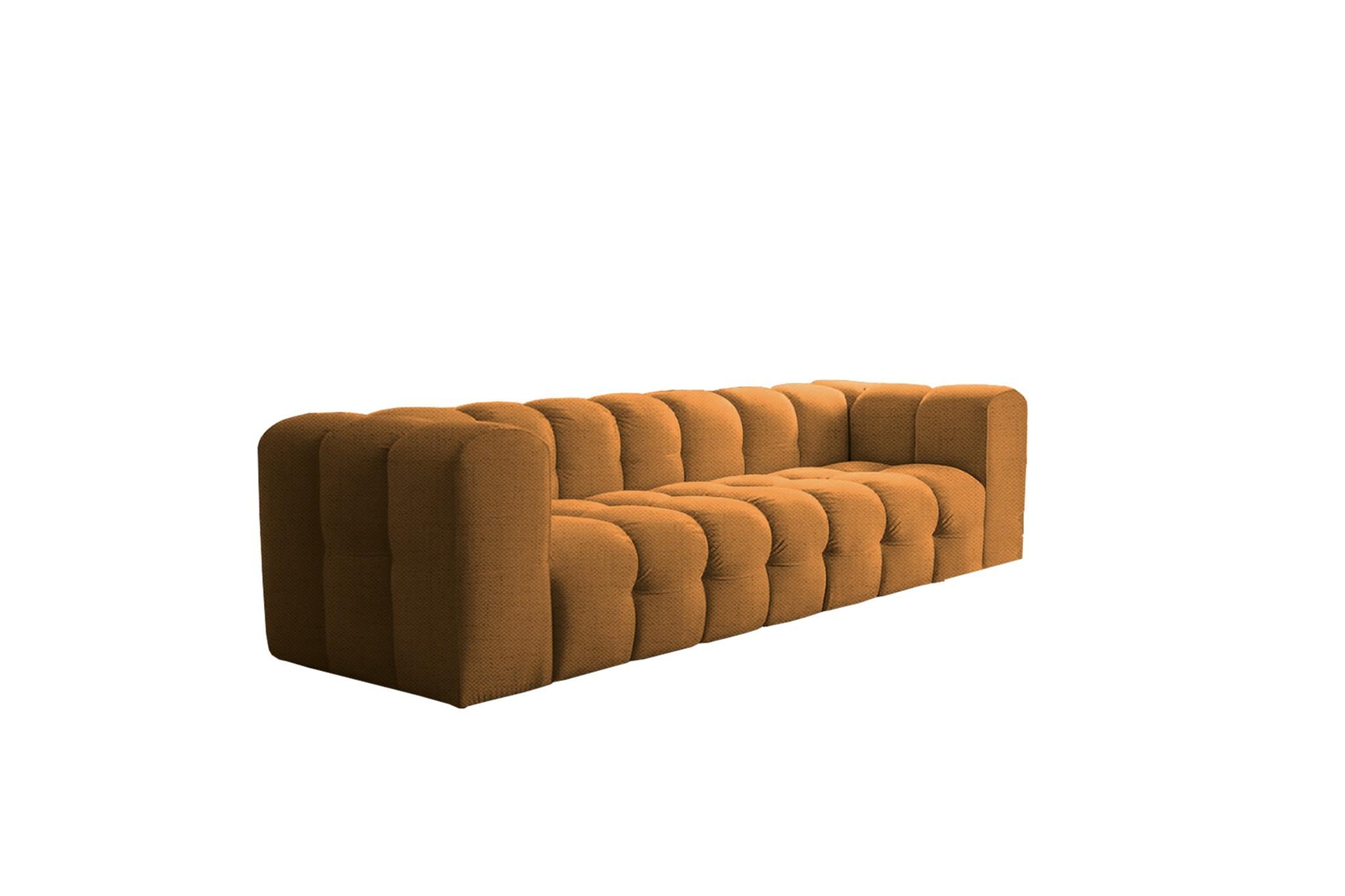 SOFA 4-sitzer Solvie In Moly - Orange, Holzwerkstoff/Textil (250/75/106cm) - Fun Möbel