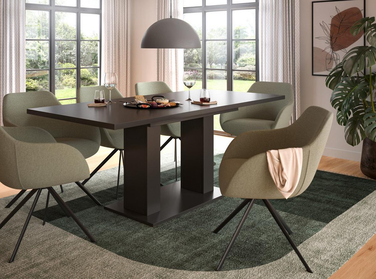 ESSTISCH grau, Küchentisch ausziehbar 150 - 190 cm - Grau, Holzwerkstoff/Metall (150/90/76cm) - Inn.Furn