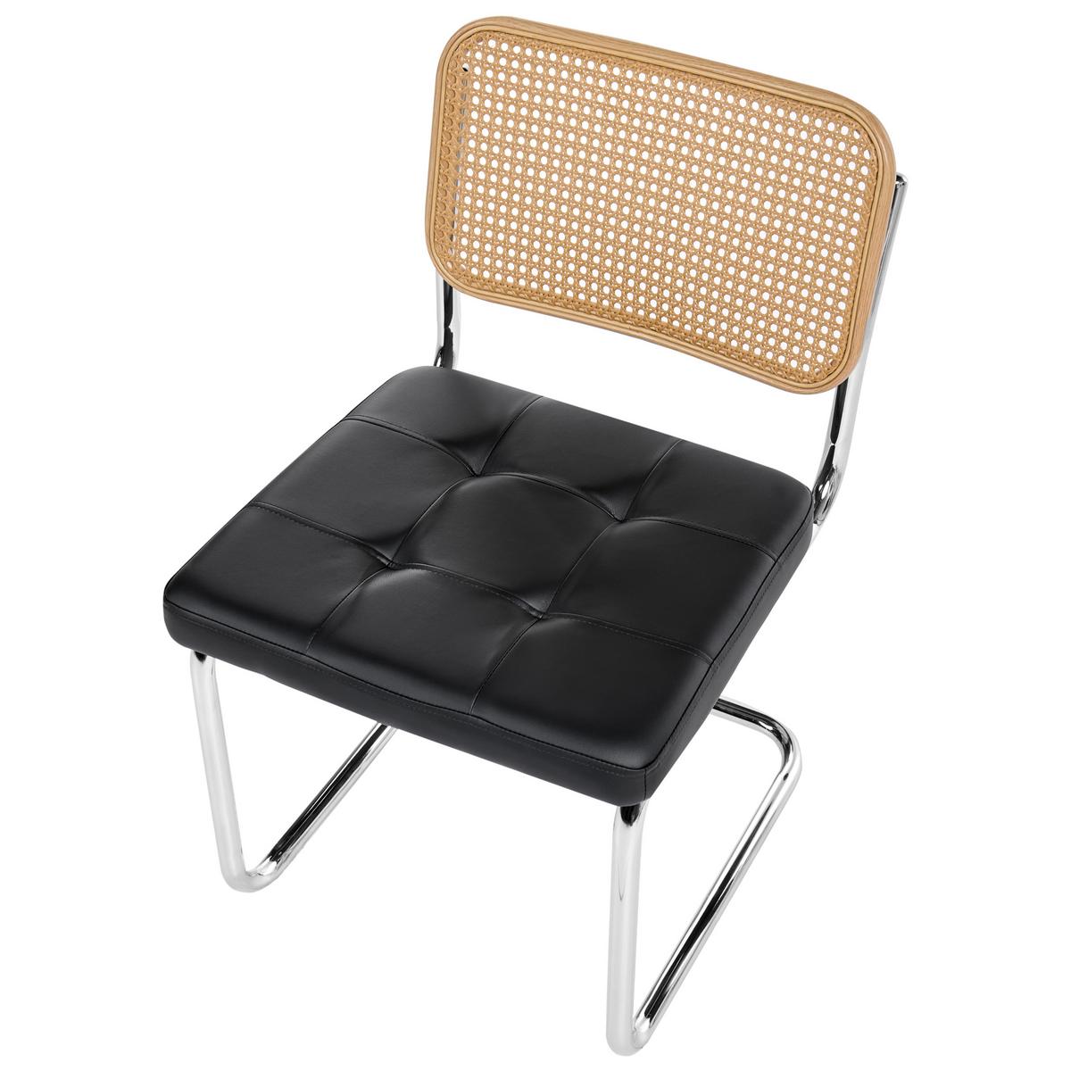 ESSZIMMERSTUHL 2er-Set Metall Schwarz Ethete - Hellbraun, Kunststoff (49/83/54cm) - Beliani