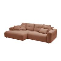 ECKSOFA MIKA Braun Cord - Schwarz/Braun, Kunststoff/Textil (276/167cm) - KAWOLA