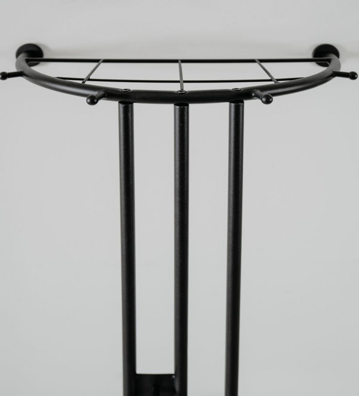 GARDEROBEN-SET 3-teilig schwarz Metall 130 cm, Flurgarderobe mit Spiegel - Schwarz, Metall (130/185/28cm) - Furn.Design