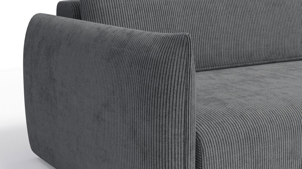 ECKSOFA TAUER 3-Sitzer links, dunkelgrau - Dunkelgrau/Schwarz, Holz/Textil (248/173cm) - Wozimo