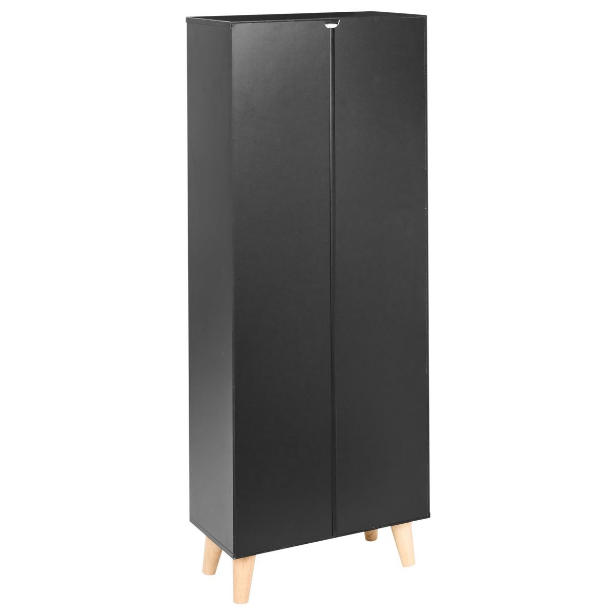 SCHUHSCHRANK Schwarz Neika - Hellbraun/Schwarz, Holzwerkstoff (47/121/24cm) - Beliani