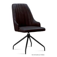 ESSZIMMERSTUHL drehbar (4er-Set) Doreen 52x91x60 Schwarz/Espresso - Dunkelbraun/Schwarz, Kunststoff (60/91/52cm) - 58aufmkessel