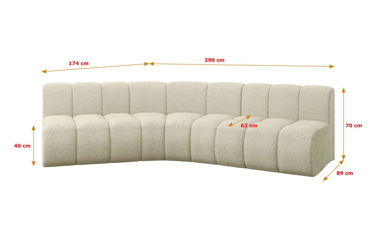ECKSOFA modulares Sofa Montra-L1 - 290x174x70 cm Beige - Beige, Holzwerkstoff/Textil (290/174cm) - ALTDECOR