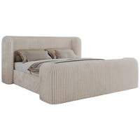 POLSTERBETT EMORA CLASSIC DUO 140/200 - Beige Cord - Multipocket-Matratze - Beige, Textil (140/200cm) - MKS