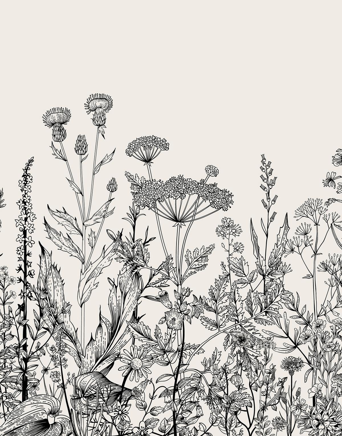 VERDUNKELUNGSROLLO 110x140 cm Graue Blumen - Grau, Textil (110/140cm) - TULUP