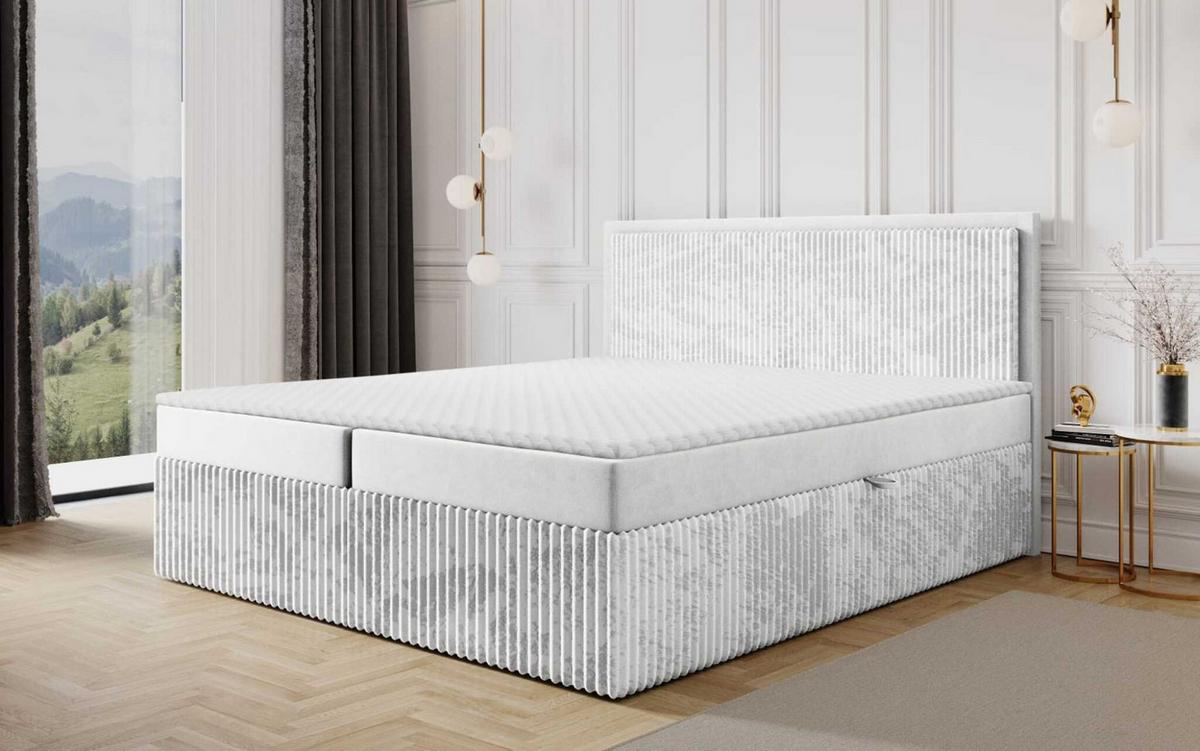 BOXBETT Hidis In In überlänge - Hellgrau, Holzwerkstoff/Textil (140/220cm) - Fun Möbel