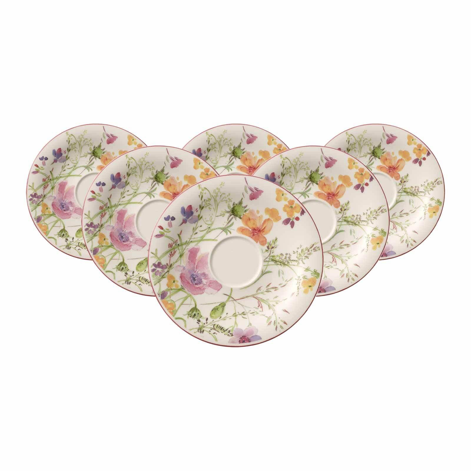FRÜHSTÜCKSUNTERTASSEN Mariefleur Basic bunt ø 19 cm 6er Set - Multicolor, Keramik (19cm) - Villeroy & Boch