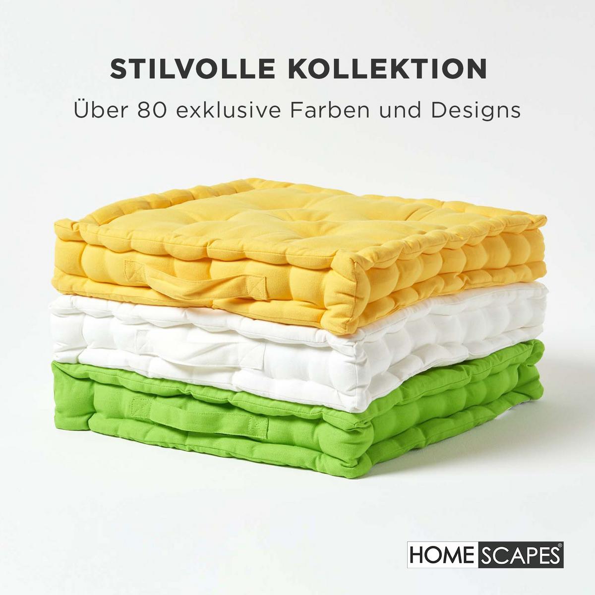 SITZKISSEN grün 40/40/8 cm – Bodenkissen unifarben - Grün, Textil (40/40/8cm) - Homescapes