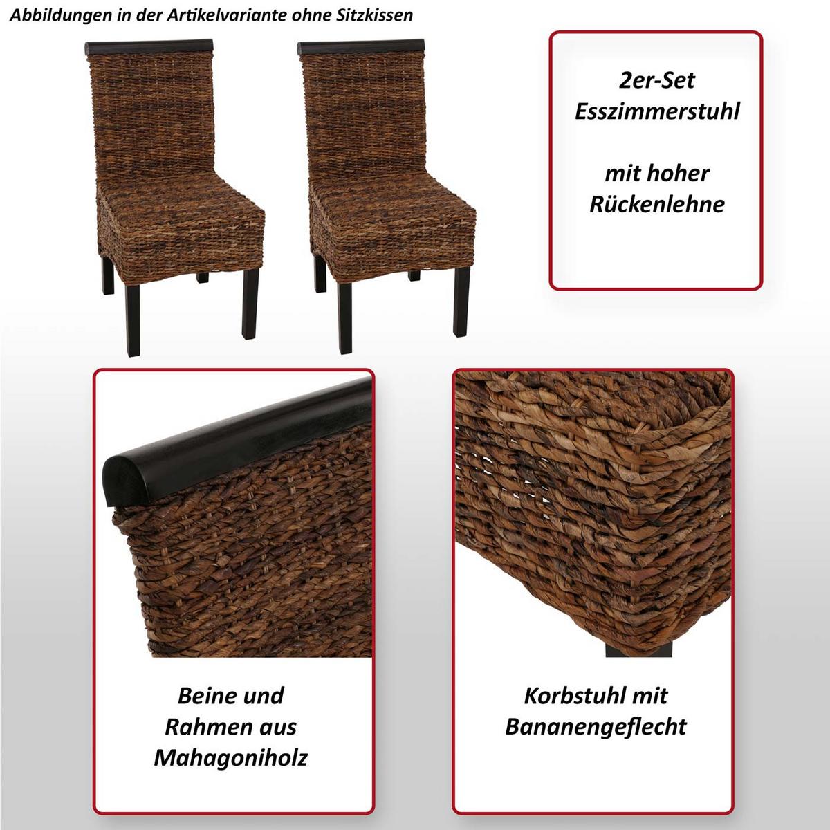 ESSZIMMERSTUHL Braun 2er-Set - Hellbraun/Braun, Holz (47/93/43cm) - MCW