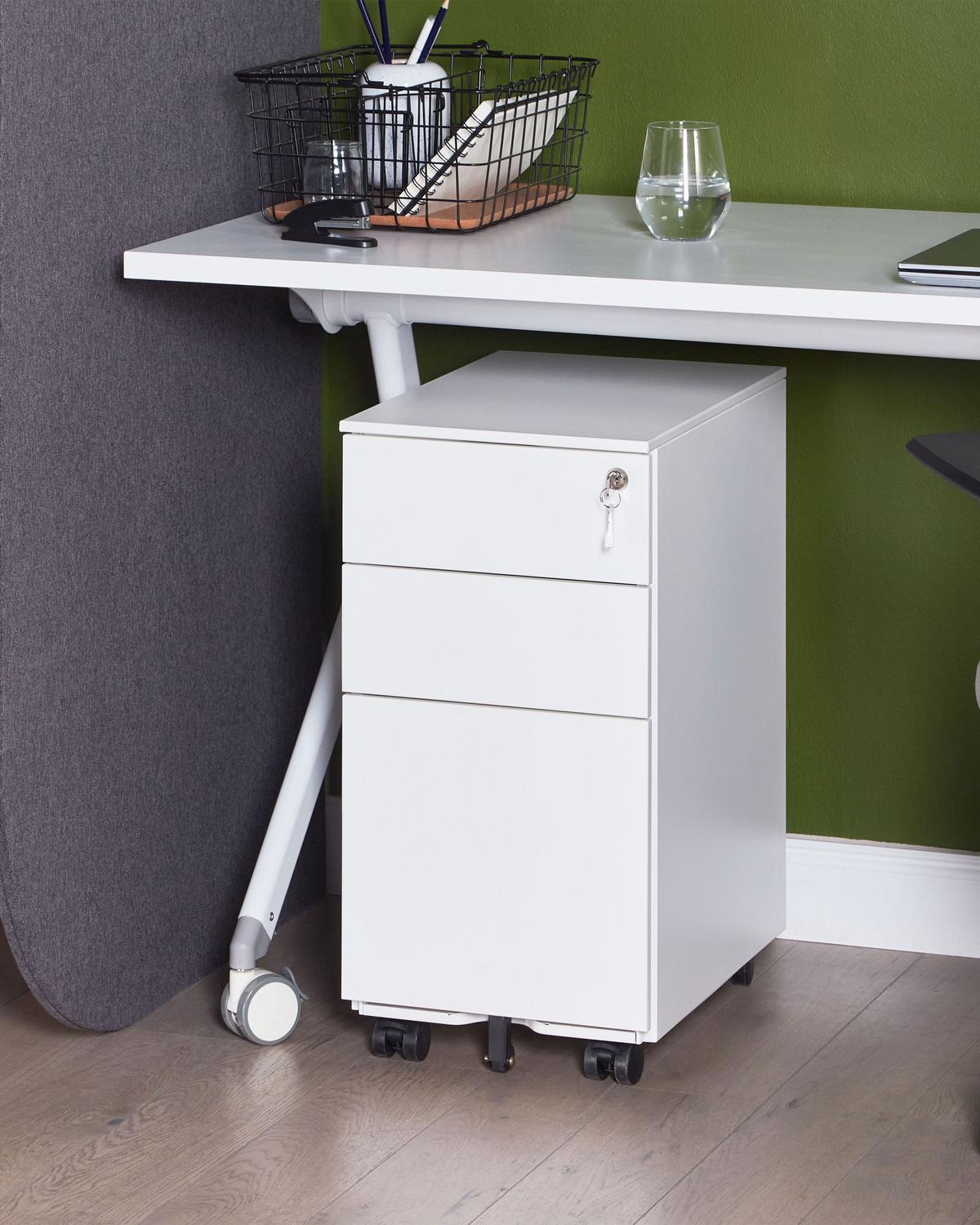 BÜROSCHRANK Metall Weiß Bolsena - Weiß, Metall (30/60/45cm) - Beliani