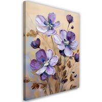 WANDBILD lila botanicals blumen - Lila, Textil (40/60cm) - Feeby