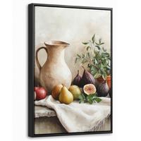 LEINWAND Bilder mit Rahmen - Obst - Kräuter - Ländlich - 20x30 - Naturfarben, Textil (20/30cm) - MuchoWow