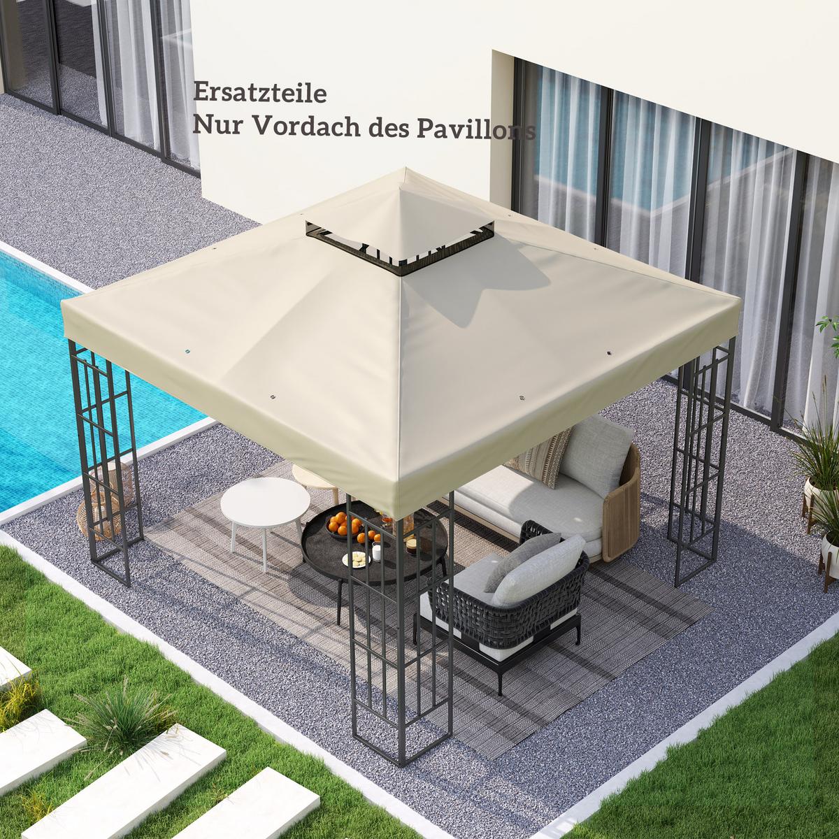 ERSATZDACH für Pavillon 3 x 3 m - Creme, Kunststoff (300/1/300cm) - Outsunny
