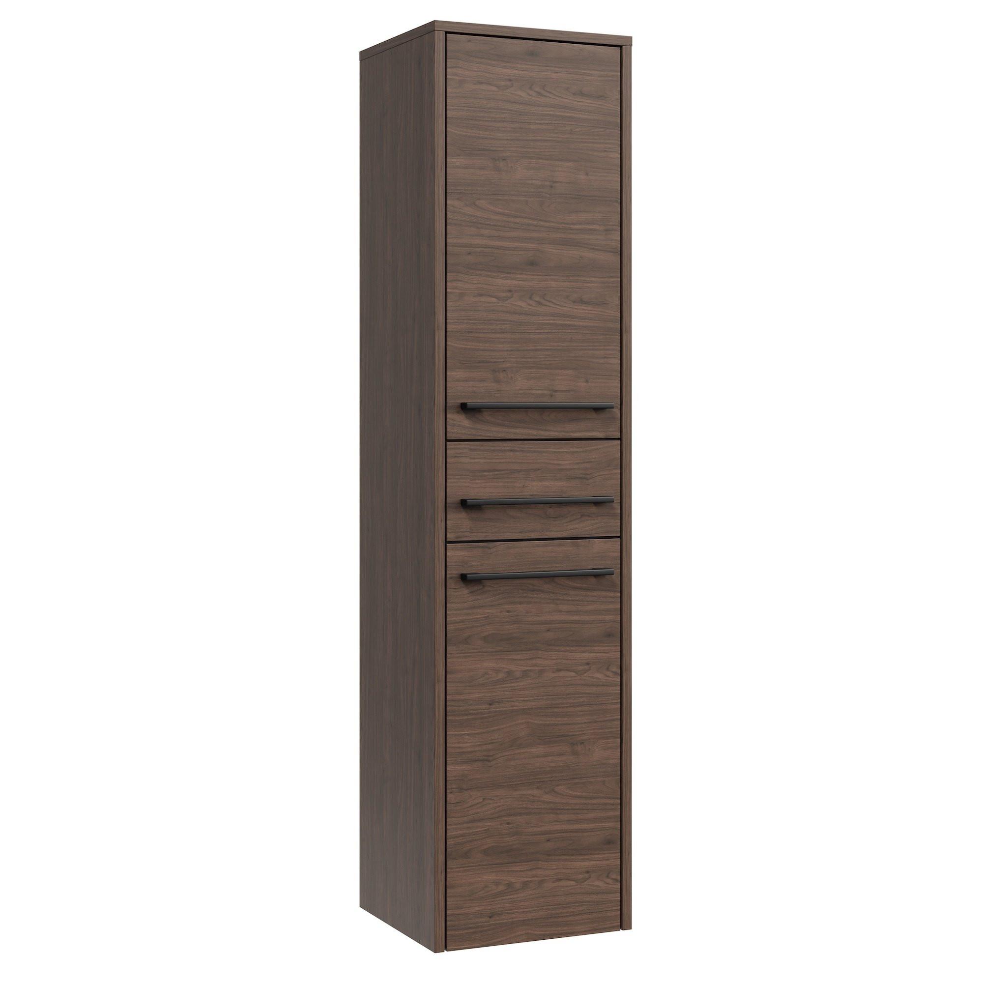 BADEZIMMERSCHRANK Florence mit 2 Türen Walnuss Braun - 30 x 35 x 130 cm - Eichefarben, Holz (30/130/35cm) - Badplaats
