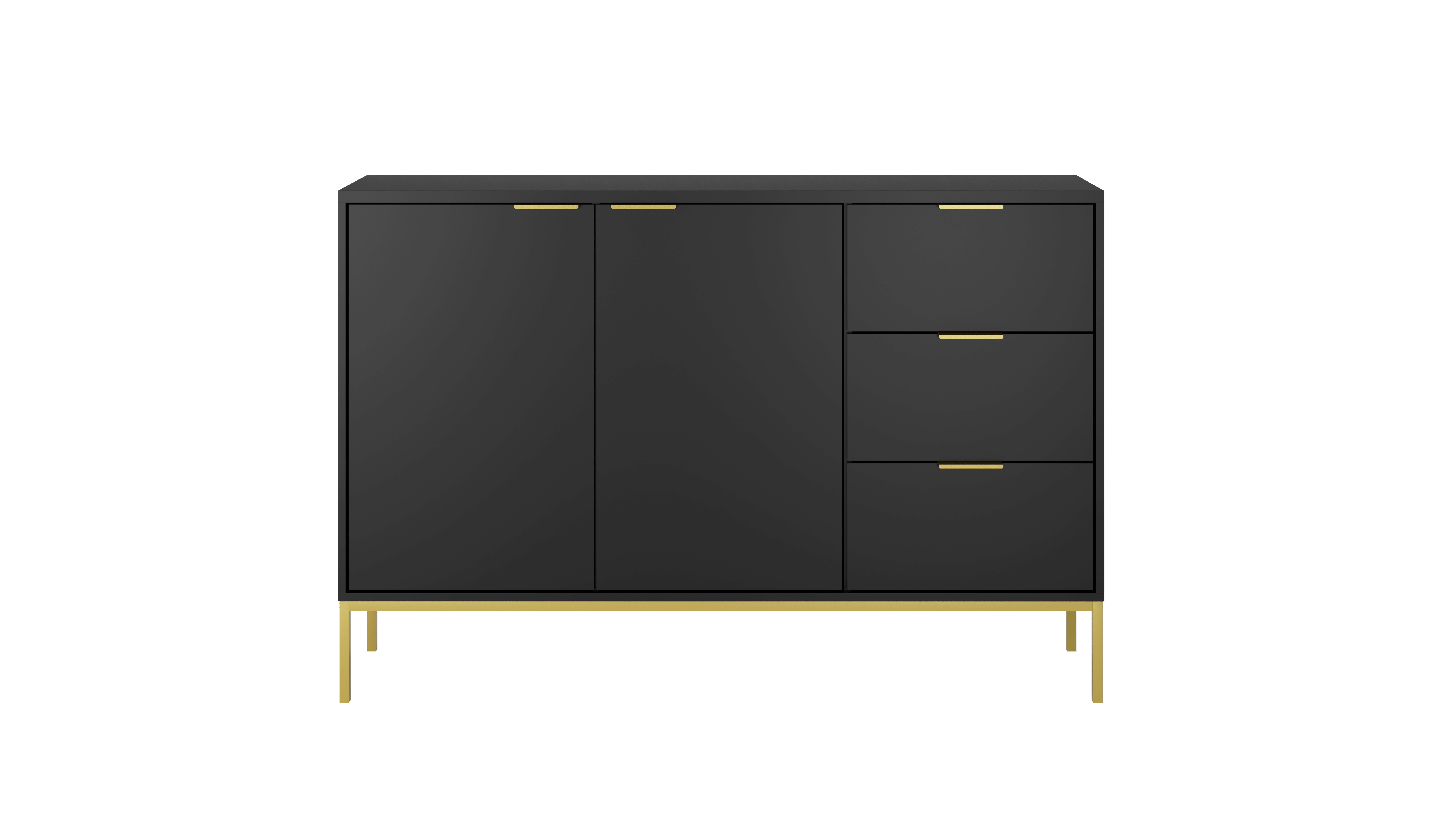 KOMMODE Austin 40/100,4/150 - Goldfarben/Schwarz, Holzwerkstoff (40/100/150cm) - RAUMHIRSCH FURNITURE