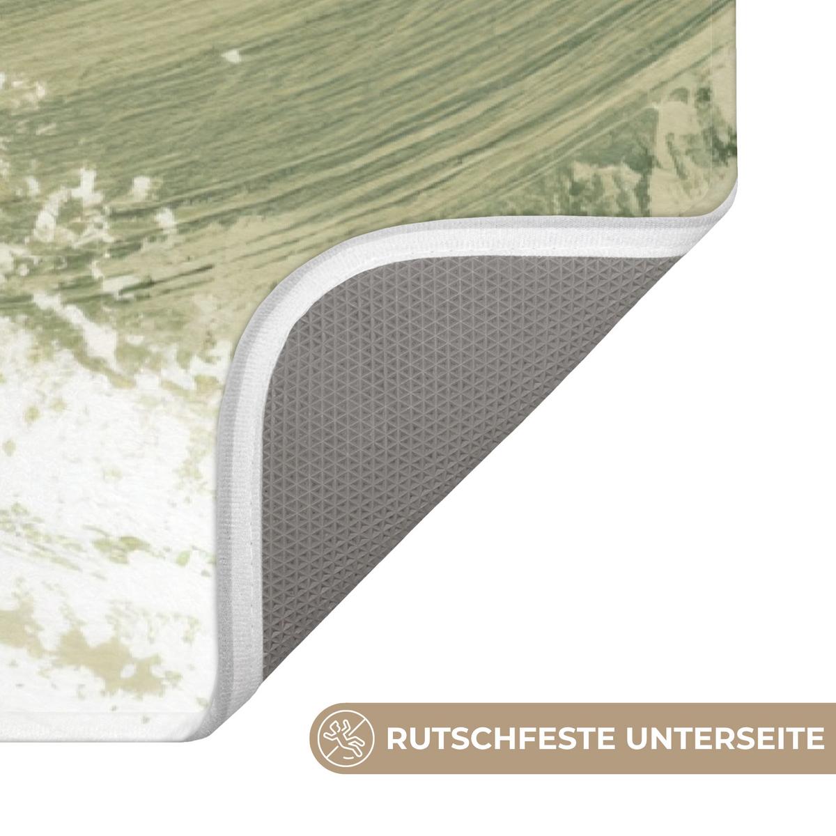 BADEMATTE Abstrakt - Pinselstriche - Wellen - Grün 60x90 cm - Mintgrün, Textil (60/90cm) - OnlyWow