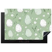 HERDABDECKPLATTE Grün - Eier - Muster Ceranfeldabdeckung 76x51.5 cm - Waldgrün, Kunststoff (76/51.5/0.2cm) - MuchoWow