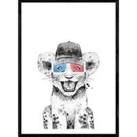 POSTER Leon Baby – Kinder A4 Schwarzer Rahmen - Schwarz, Papier (29.7/5/21cm) - Nacnic