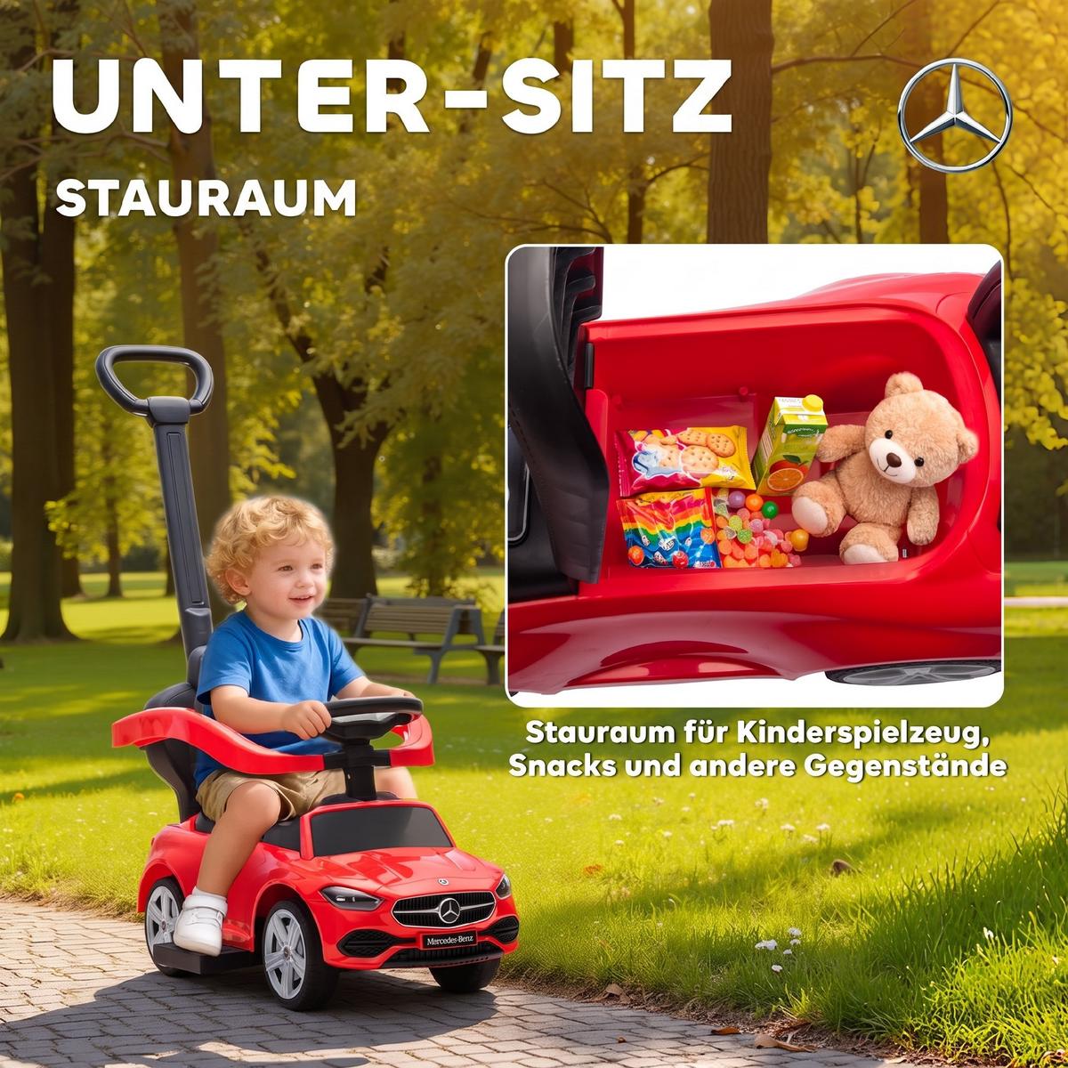 KINDER-RUTSCHAUTO Kunststoff Stahl Rot - Rot, Kunststoff (91/40/83cm) - AIYAPLAY