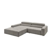 ECKSOFA RENO Grau Cord - Schwarz/Grau, Kunststoff/Textil (258/217cm) - KAWOLA