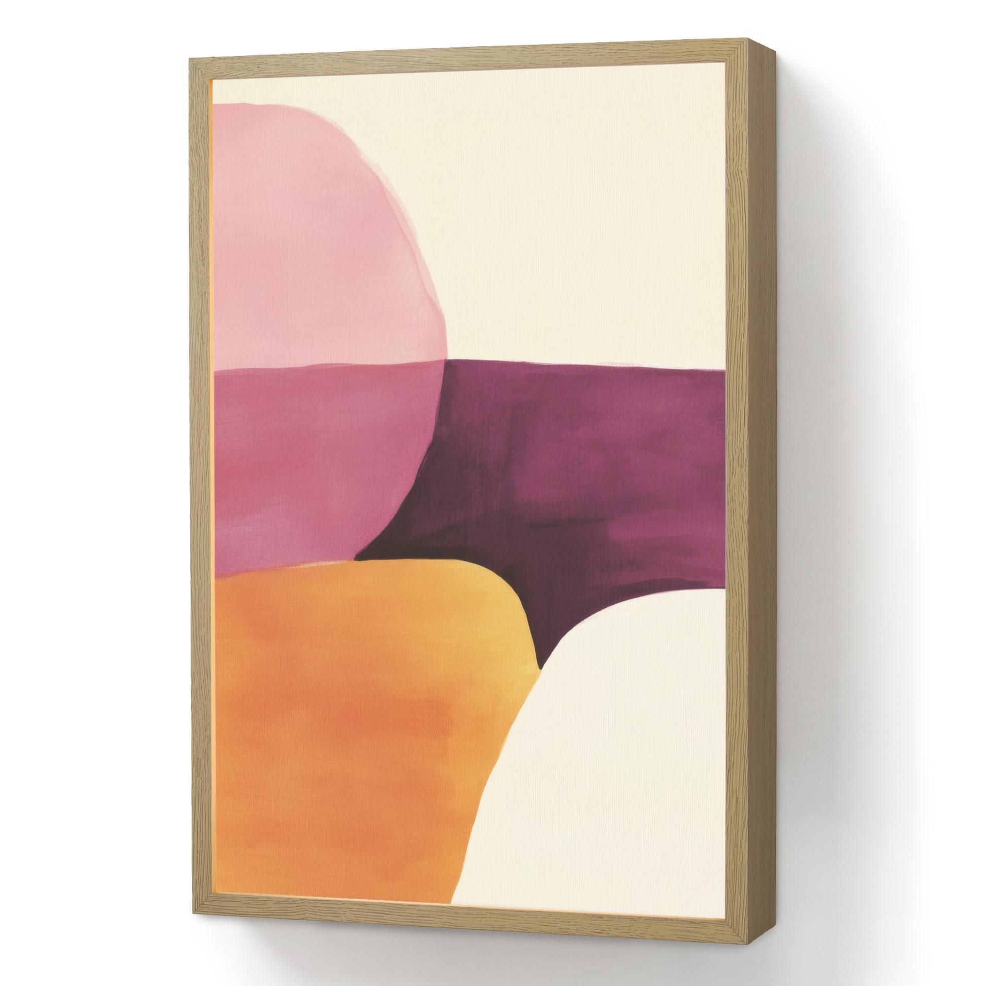WANDLEUCHTE MIT AKKU Formen - Abstrakt - Farbenfroh 40x60 cm - Rosa, Holzwerkstoff (40/60/8cm) - OnlyWow