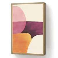 WANDLEUCHTE MIT AKKU Formen - Abstrakt - Farbenfroh 40x60 cm - Rosa, Holzwerkstoff (40/60/8cm) - OnlyWow