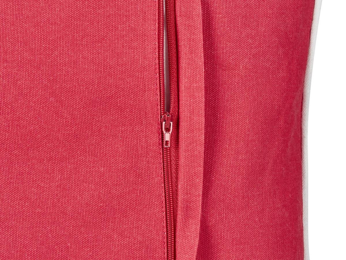 DEKOKISSEN Rot 45/45 cm Siderasis - Rot/Weiß, Textil (45/45cm) - Beliani