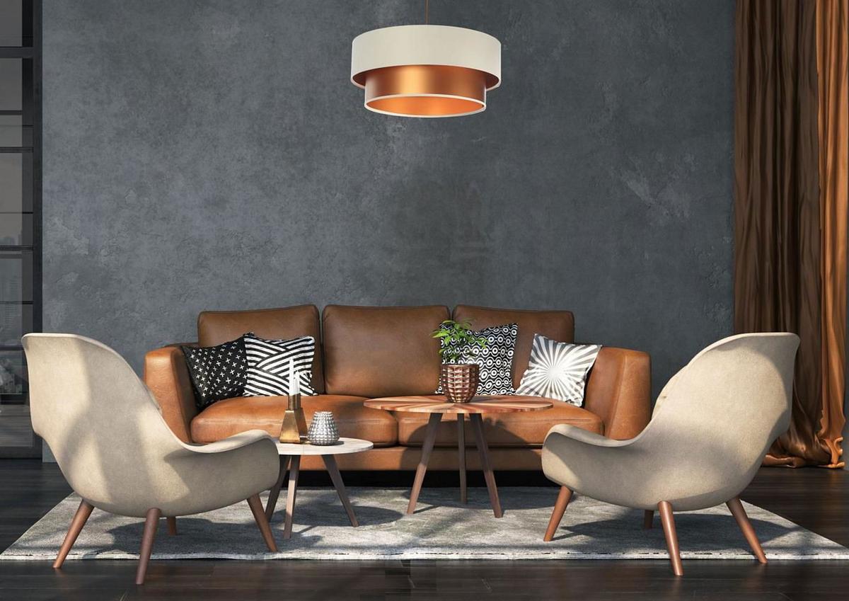 HÄNGELEUCHTE Kupfer 60/20 cm - Beige/Kupferfarben, Kunststoff (60/1/20cm) - ONZENO