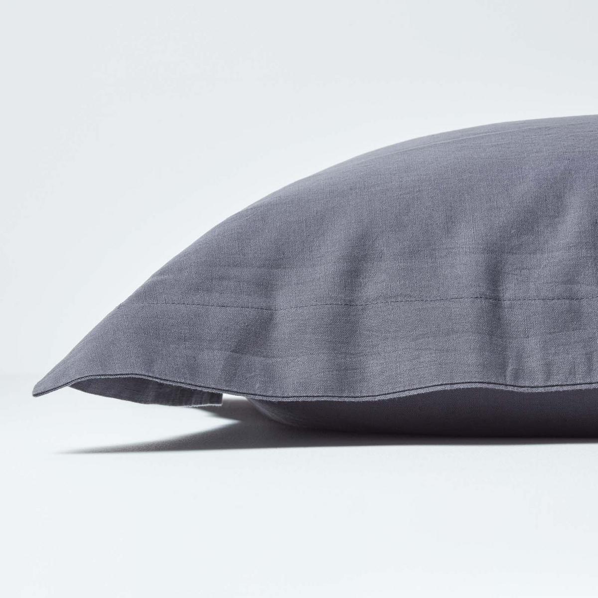 KISSENBEZUG Leinen mit Stehsaum - Dunkelgrau, Textil (50/90cm) - Homescapes