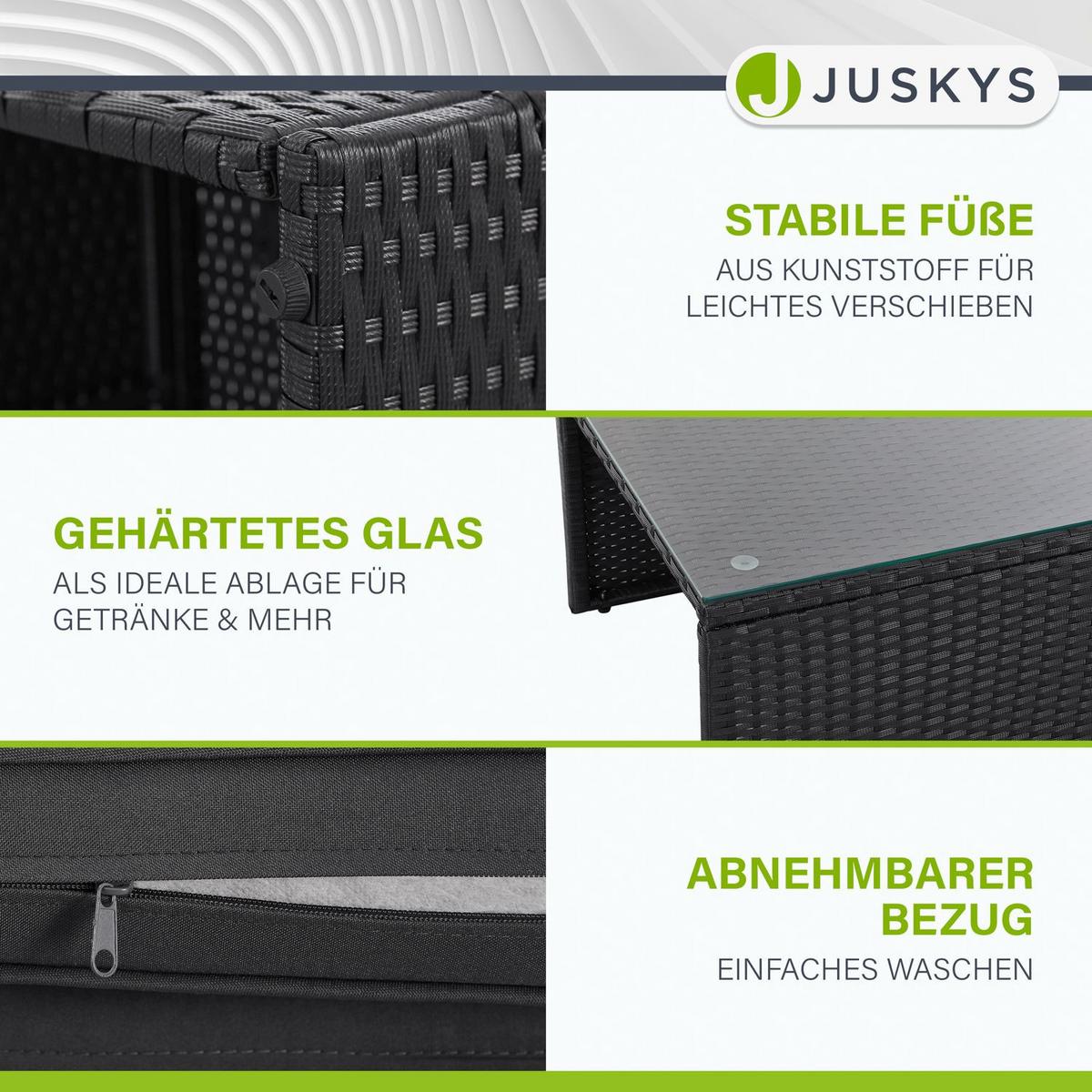 LOUNGEGARNITUR Salou schwarz - Schwarz, Kunststoff - Juskys