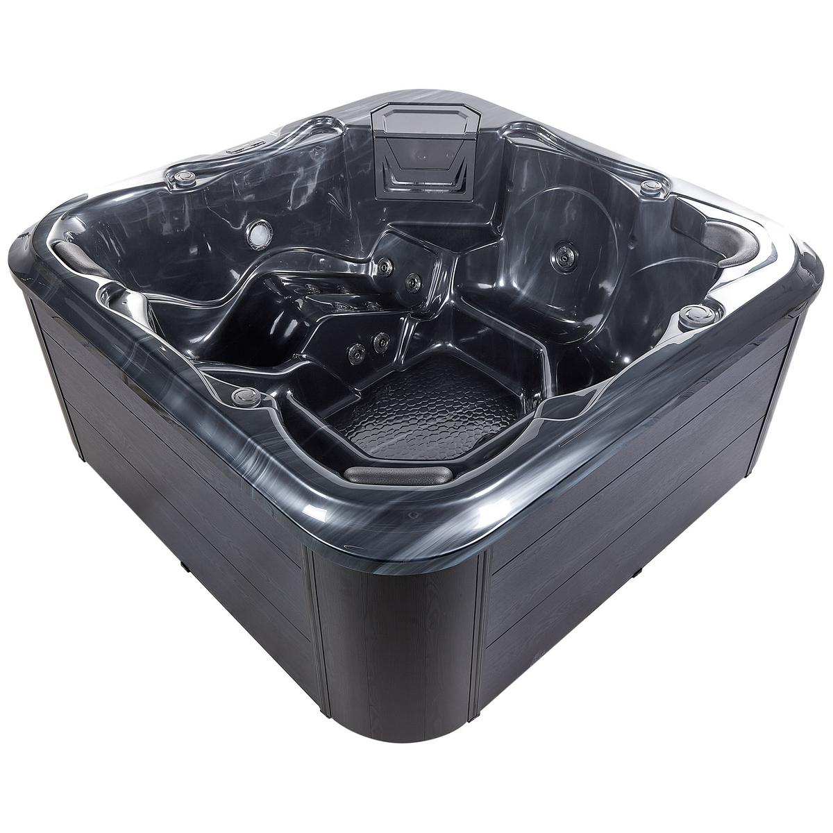 WHIRLPOOL 6-Sitzer Grau Tularosa - Silberfarben/Schwarz, Kunststoff (210/90/210cm) - Beliani