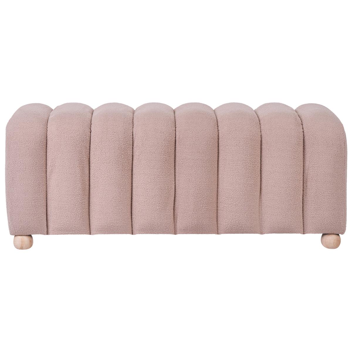 POLSTERBANK Bouclé Beige Idyllwild - Beige, Textil (111/45/39cm) - Beliani