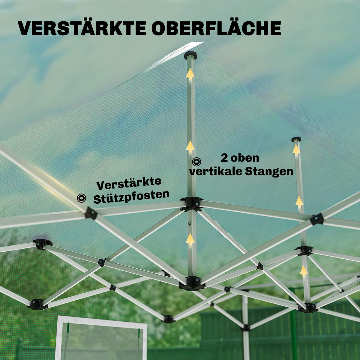 POP-UP-GEWÄCHSHAUS PE Metall Grün - Grün, Kunststoff (200/270/295cm) - Outsunny