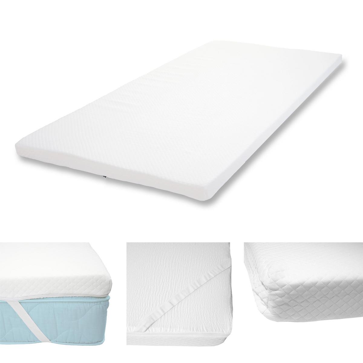 KALTSCHAUM-MATRATZENTOPPER 6CM Weiß - Weiß, Textil (200/90/6cm) - MCW